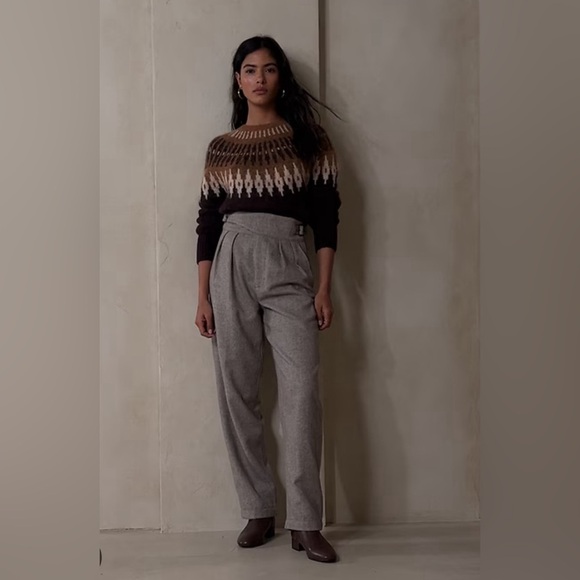 NWT Banana Republic Factory Herringbone Seafarer Wool Blend Pants Size 8. - Picture 4 of 10